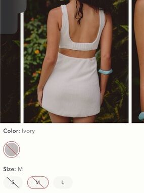 Anthropologie Ivory Ribbed Mini Dress NEW WITH TAGS